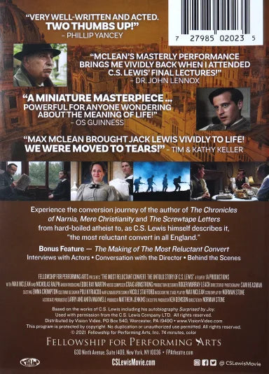 DVD MOST RELUCTANT CONVERT THE: THE UNTOLD STORY OF C.S. LEWIS (2022)