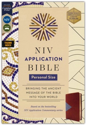 B NIV APPLICATION BIBLE PERSONAL SIZE BROWN/BLUE THUMB INDEXED (RED LETTER EDITION)