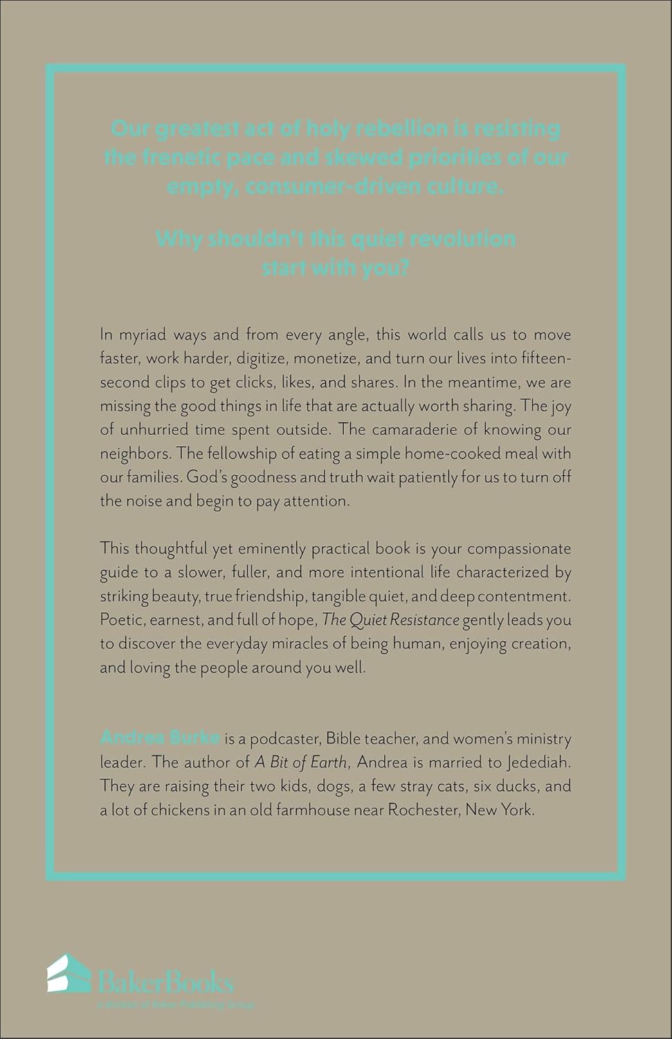 THE QUIET RESISTANCE: AN INVITATION TO SLOW DOWN AND FIND A RICHER LIFE