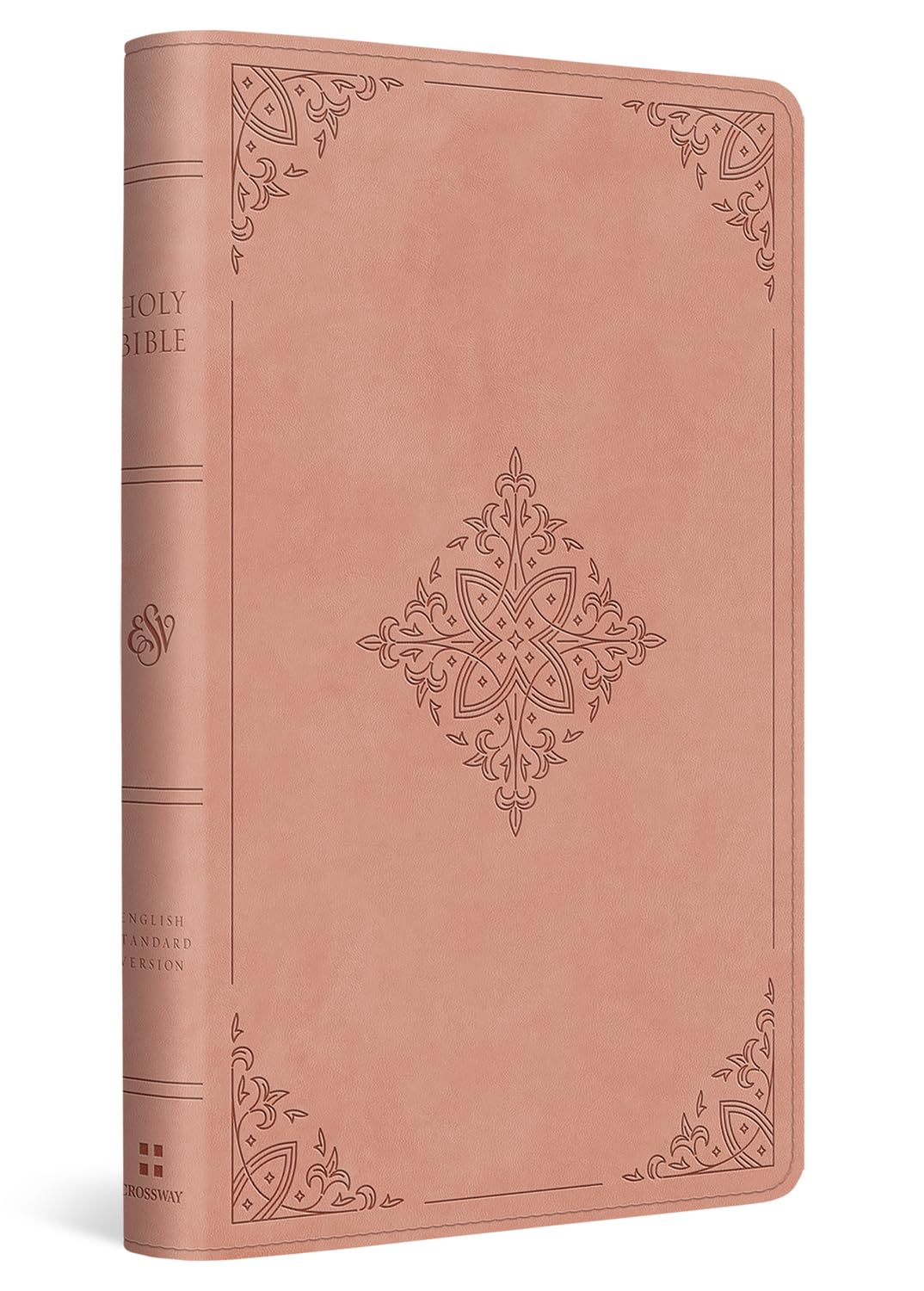 B ESV LARGE PRINT THINLINE REFERENCE BIBLE BLUSH ROSE FLEUR-DE-LIS DESIGN (BLACK LETTER EDITION)