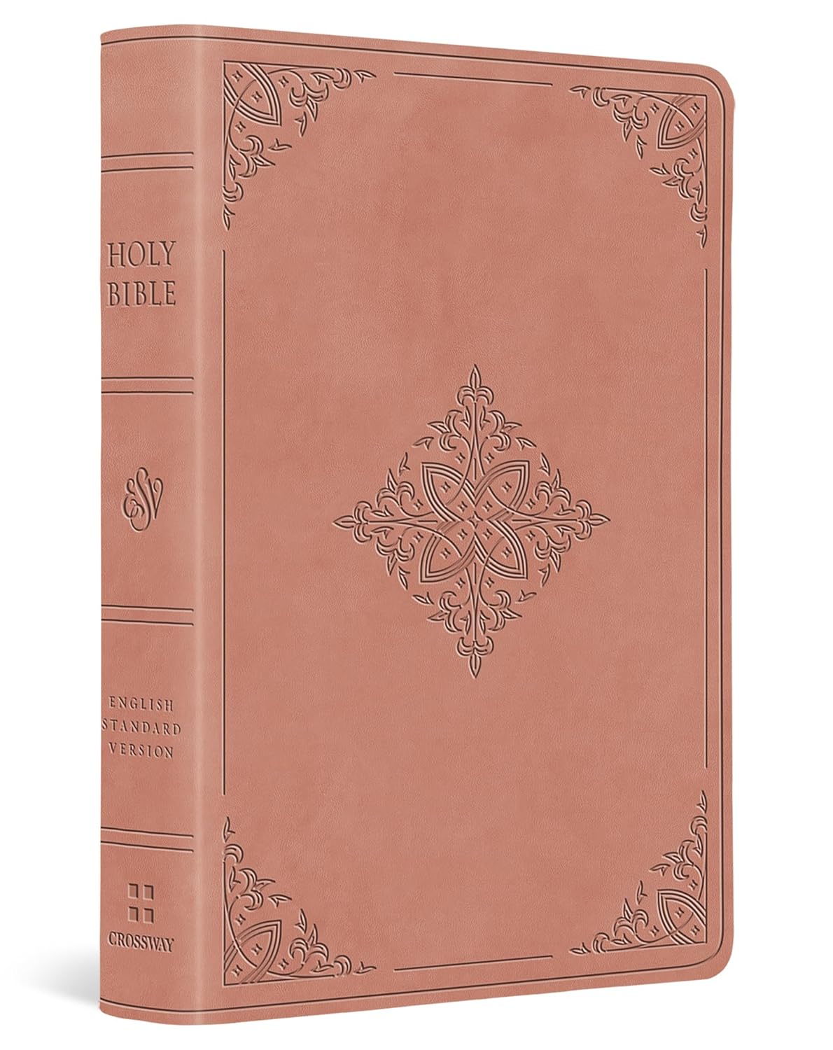ESV VALUE LARGE PRINT COMPACT BIBLE (BLUSH ROSE FLEUR-DE-LIS DESIGN)