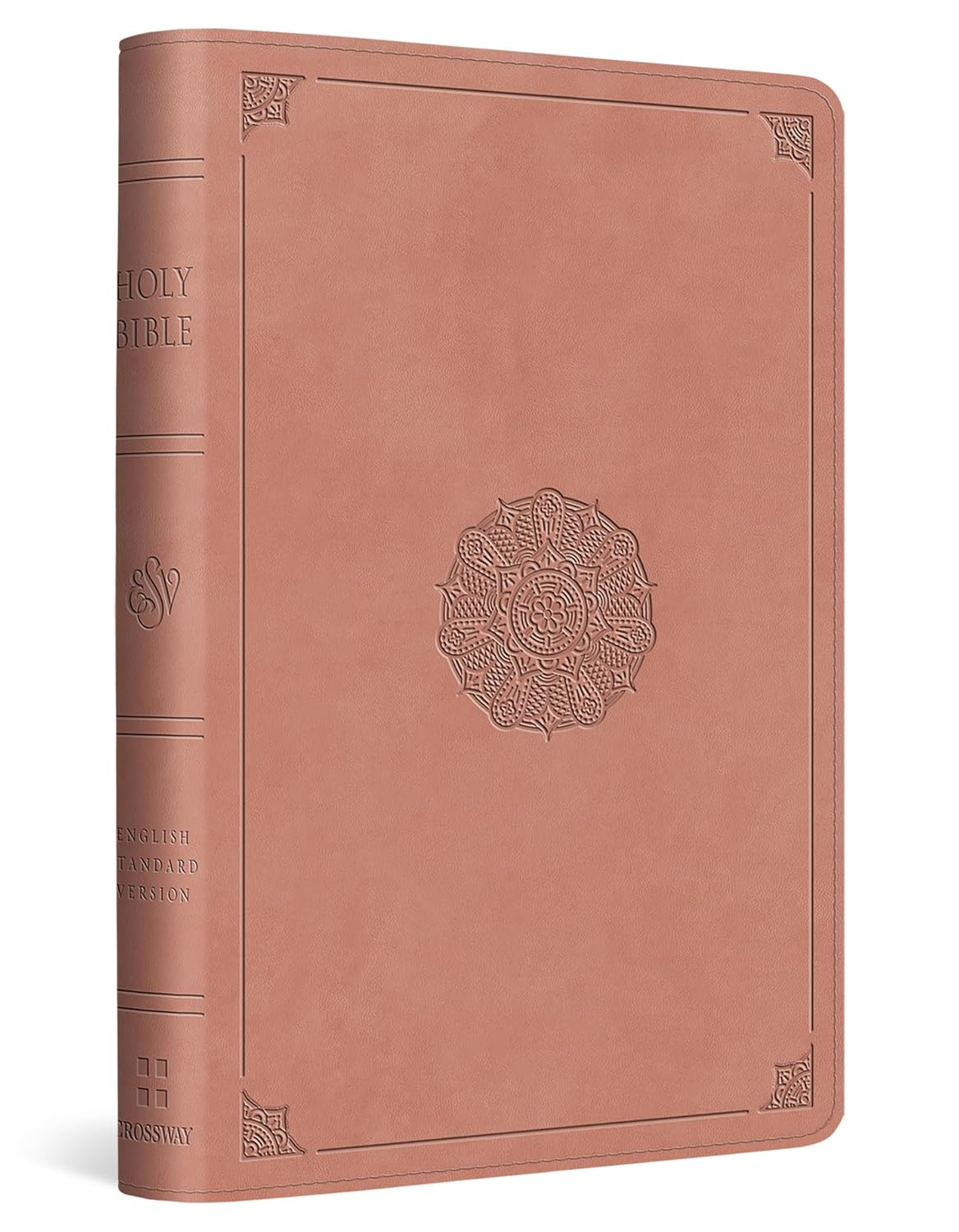 ESV COMPACT BIBLE BLUSH ROSE EMBLEM DESIGN