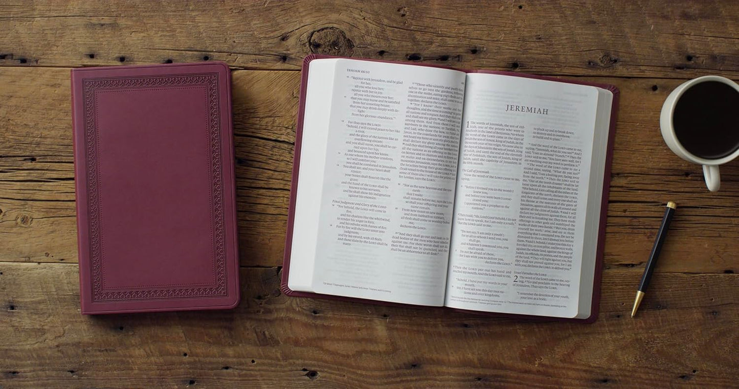 B ESV LARGE PRINT VALUE THINLINE BIBLE MAHOGANY BORDER DESIGN