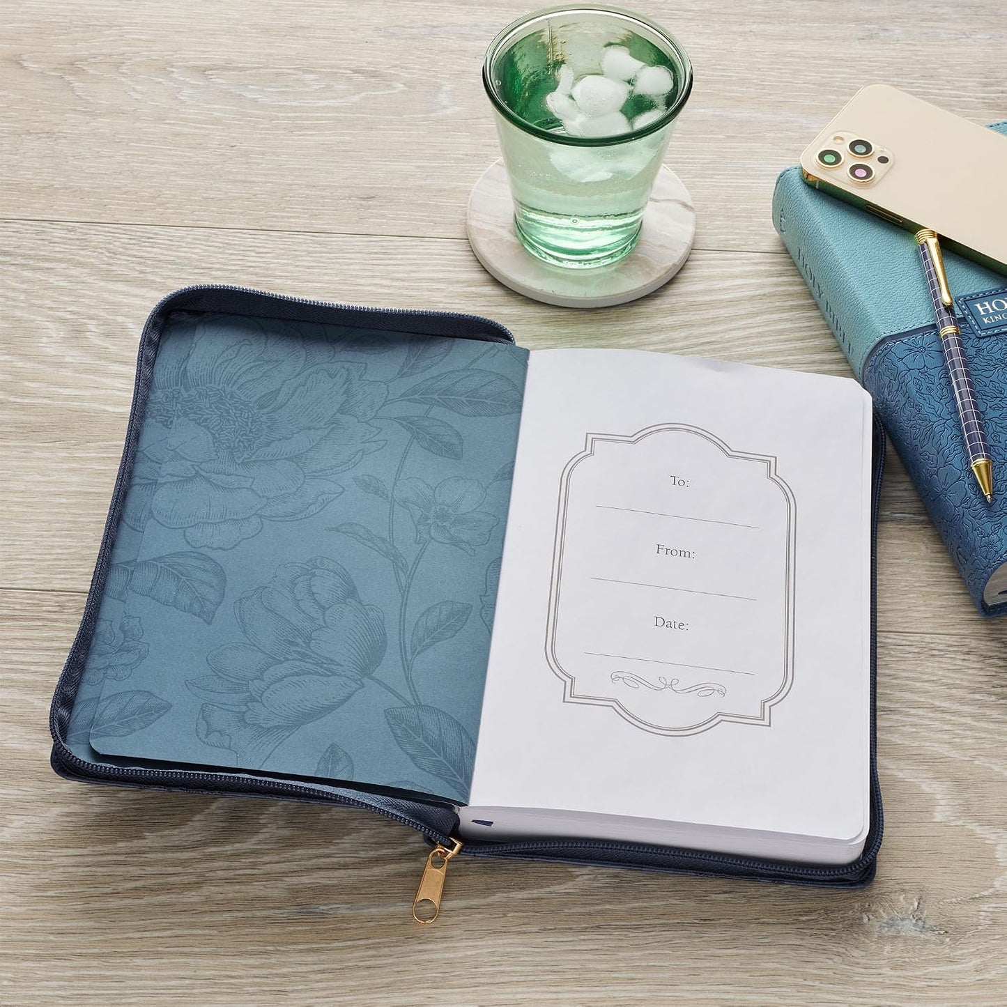 JOURNAL WITH ZIPPER: AMAZING GRACE DARK BLUE