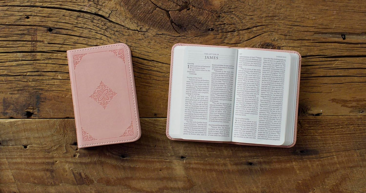 B ESV VEST POCKET NEW TESTAMENT WITH PSALMS AND PROVERBS BLUSH ROSE FLEUR-DE-LIS DESIGN (RED LETTER EDITION)