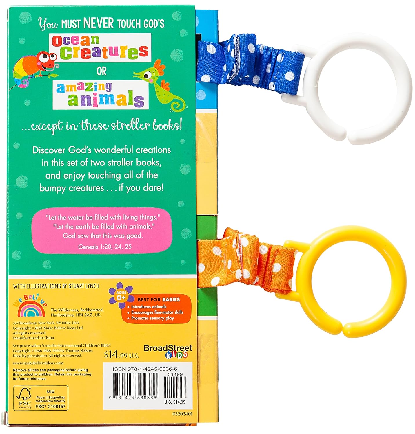 NEVER TOUCH STROLLER BOOKS (2 PACK): GOD'S OCEAN CREATURES/GOD'S AMAZING ANIMALS