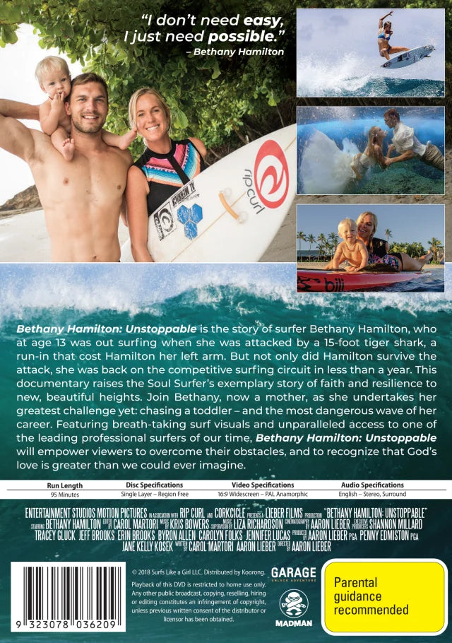 DVD BETHANY HAMILTON: UNSTOPPABLE