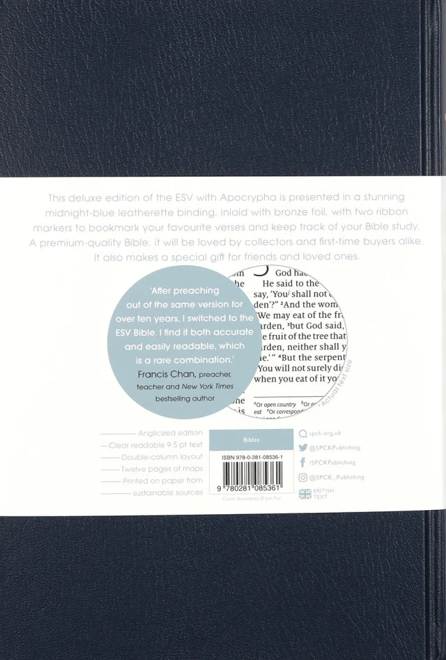 ESV-CE HOLY BIBLE DELUXE MIDNIGHT BLUE EDITION WITH APOCRYPHA