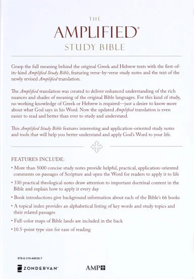 B AMPLIFIED STUDY BIBLE (BLACK LETTER EDITION)
