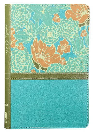 B NIV THINLINE BIBLE LARGE PRINT BLUE FLORAL (RED LETTER EDITION)