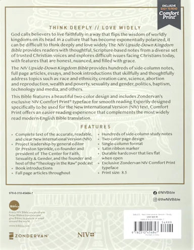 B NIV UPSIDE-DOWN KINGDOM BIBLE GRAY