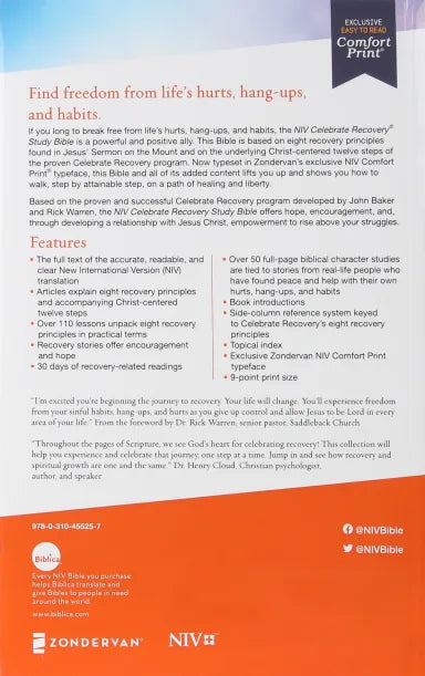 B NIV CELEBRATE RECOVERY STUDY BIBLE COMFORT PRINT EDITION