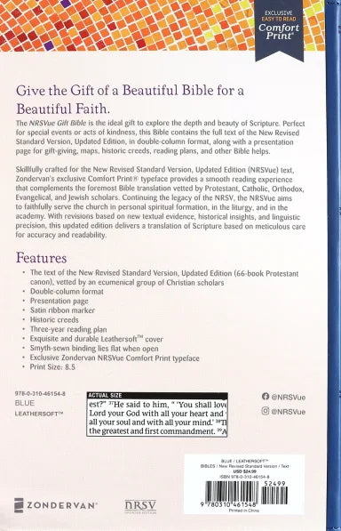 B NRSVUE GIFT BIBLE BLUE