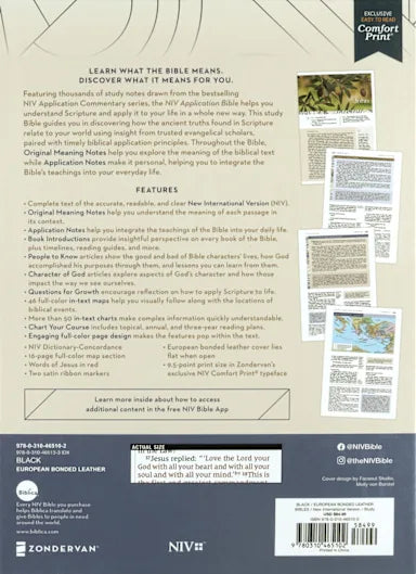 B NIV APPLICATION BIBLE BLACK (RED LETTER EDITION)