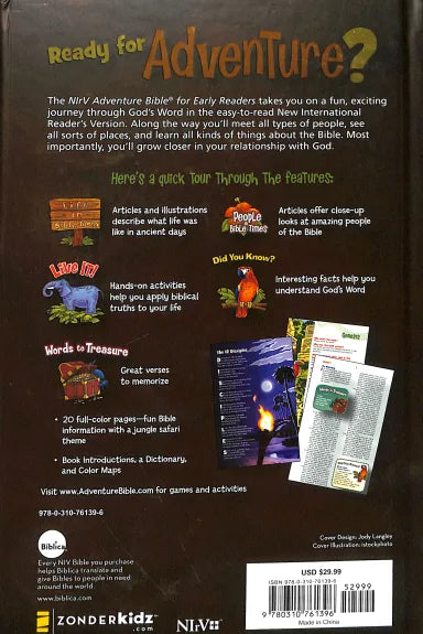 B NIRV ADVENTURE BIBLE FOR EARLY READERS WITH LION MAGNETIC CLOSURE (BLACK LETTER)