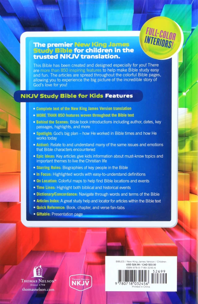 NKJV Study Bible For Kids (Black Letter Edition)