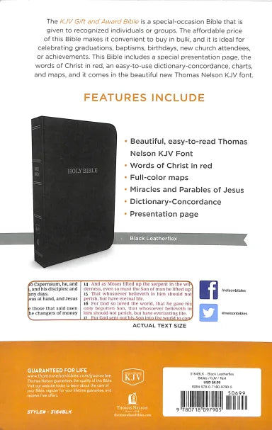 B KJV GIFT AND AWARD BIBLE BLACK (RED LETTER EDITION) (THOMAS NELSON)