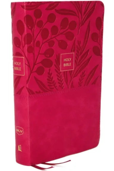 B NKJV END-OF-VERSE REFERENCE BIBLE PERSONAL SIZE LARGE PRINT PINK INDEXED (RED LETTER EDITION)