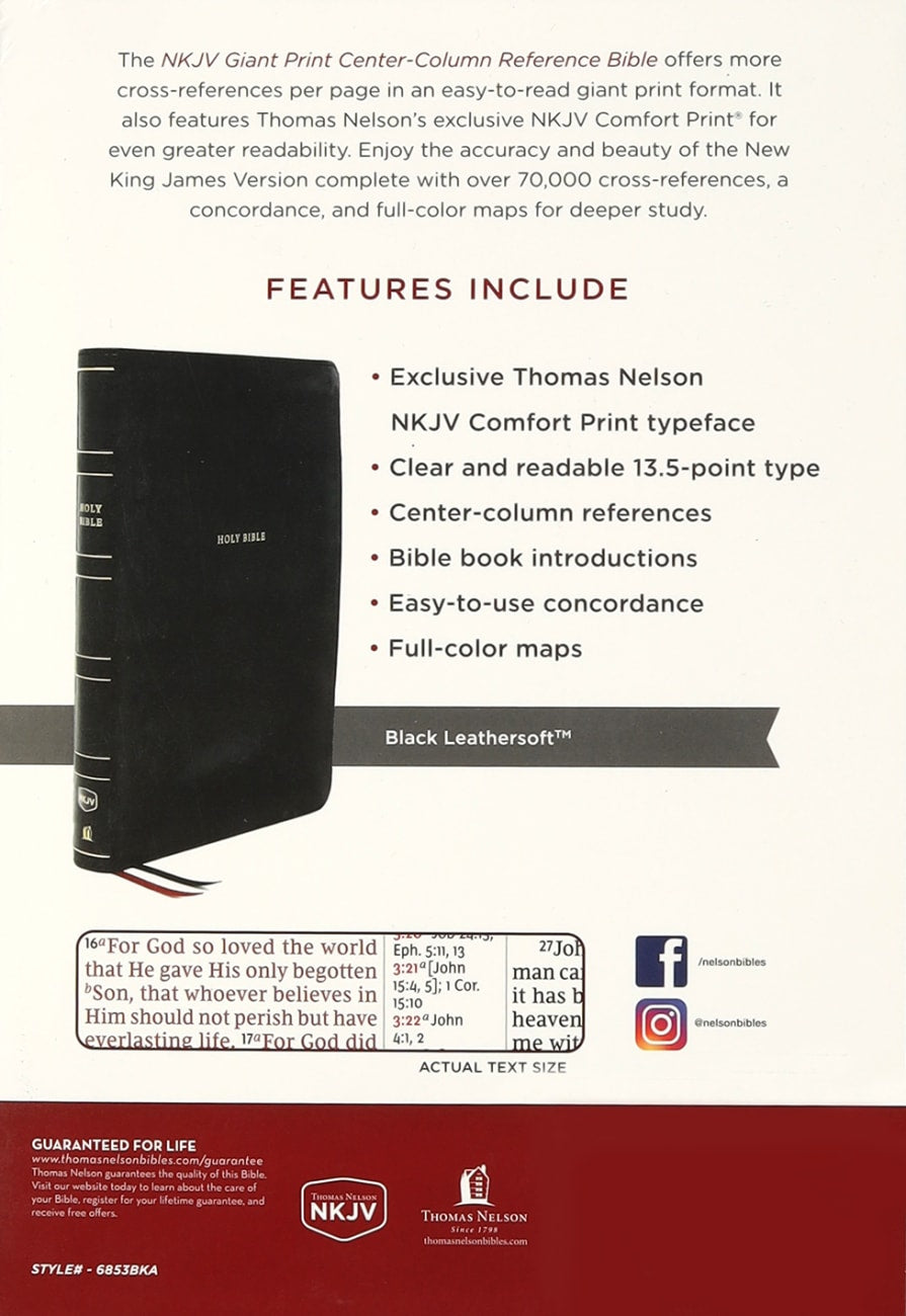 B NKJV REFERENCE BIBLE CENTER-COLUMN GIANT PRINT BLACK (RED LETTER EDITION)