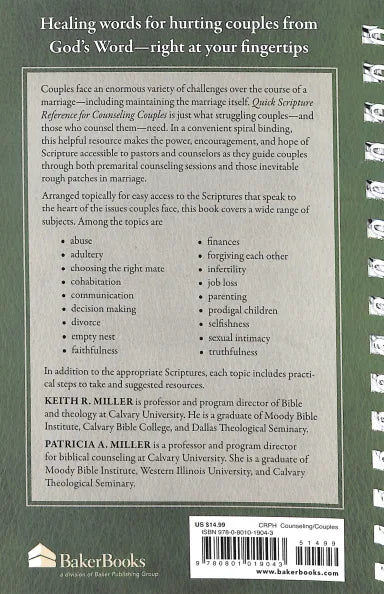 QUICK SCRIPTURE REFERENCE FOR COUNSELING COUPLES