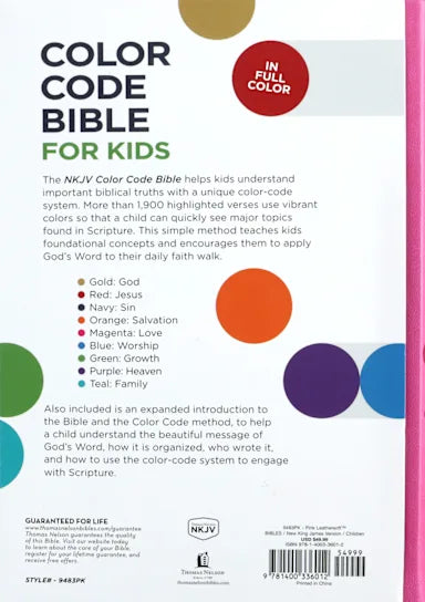 B NKJV COLOR CODE BIBLE FOR KIDS PINK