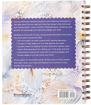 BIBLE WORD SEARCH DEVOTIONAL: 100 MEDITATIONS ON THE WORDS OF JESUS (LARGE PRINT)