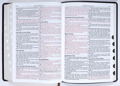 B KJV LARGE PRINT THINLINE BIBLE BROWN RED LETTER EDITION