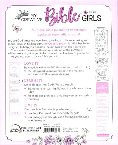 B ESV MY CREATIVE BIBLE PURPLE GLITTER HARDCOVER