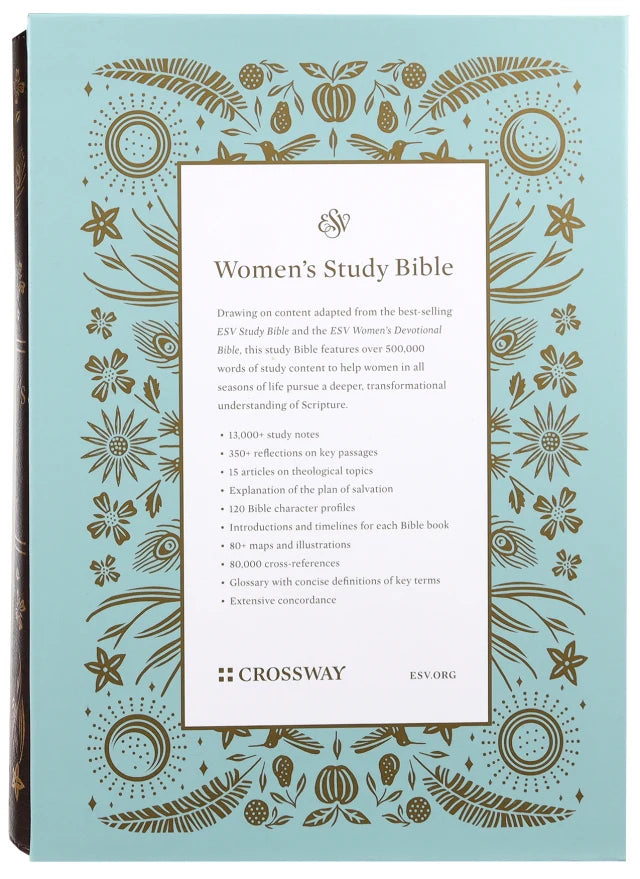 B ESV WOMEN'S STUDY BIBLE DEEP BROWN (BLACK LETTER EDITION)