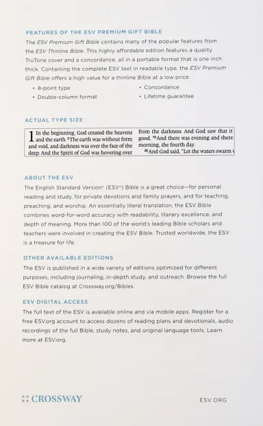 B ESV PREMIUM GIFT BIBLE NAVY MOSAIC CROSS DESIGN (BLACK LETTER EDITION)
