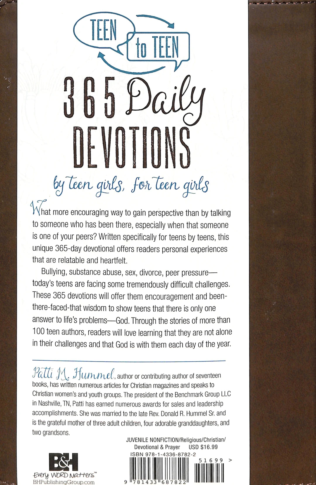 TEEN TO TEEN: 365 DAILY DEVOTIONS FOR TEEN GIRLS