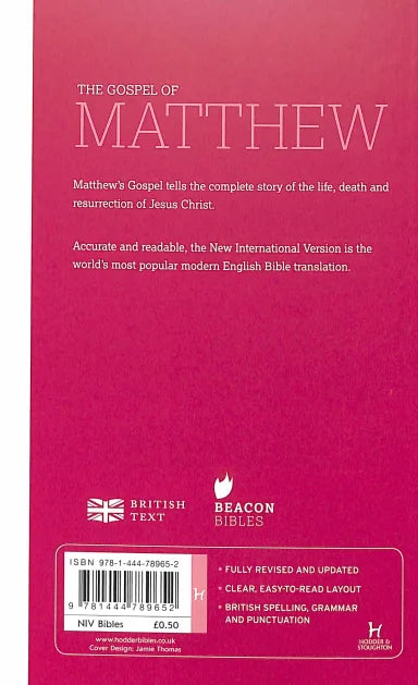 B NIV GOSPEL OF MATTHEW