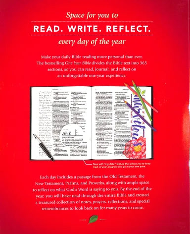 B NLT ONE YEAR BIBLE REFLECTIONS EDITION (BLACK LETTER EDITION)