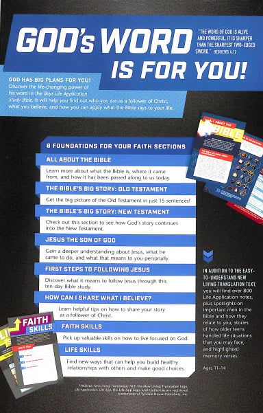 B NLT BOYS LIFE APPLICATION STUDY BIBLE (BLACK LETTER EDITION)