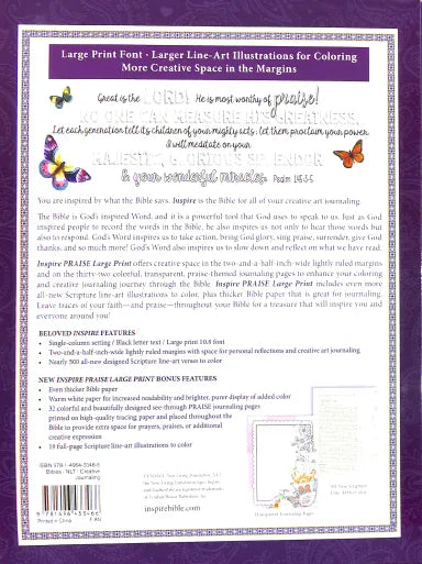 B NLT INSPIRE PRAISE BIBLE LARGE PRINT (BLACK LETTER EDITION)