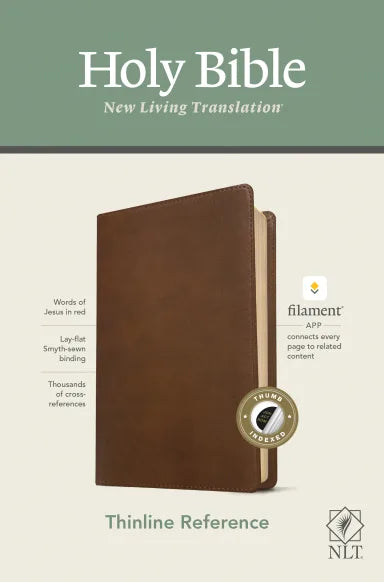 NLT THINLINE REFERENCE BIBLE RUSTIC BROWN INDEXED RED LETTER (FILAMENT ENABLE EDITION)