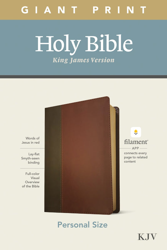B KJV PERSONAL SIZE GIANT PRINT BIBLE FILAMENT ENABLED EDITION BROWN/MAHOGANY (RED LETTER EDITION)