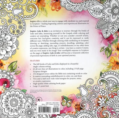 B NLT INSPIRE LUKE & JOHN COLORING & CREATIVE JOURNALING