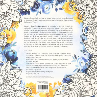 B NLT INSPIRE 1 TIMOTHY - REVELATION COLORING AND CREATIVE JOURNALING