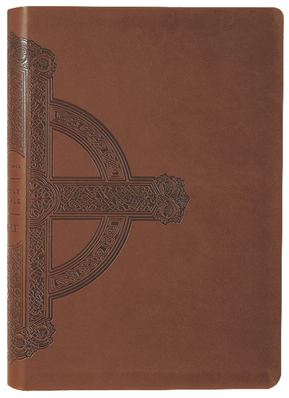 B NLT LARGE PRINT PREMIUM VALUE THINLINE BIBLE FILAMENT ENABLED EDITION BROWN CELTIC CROSS