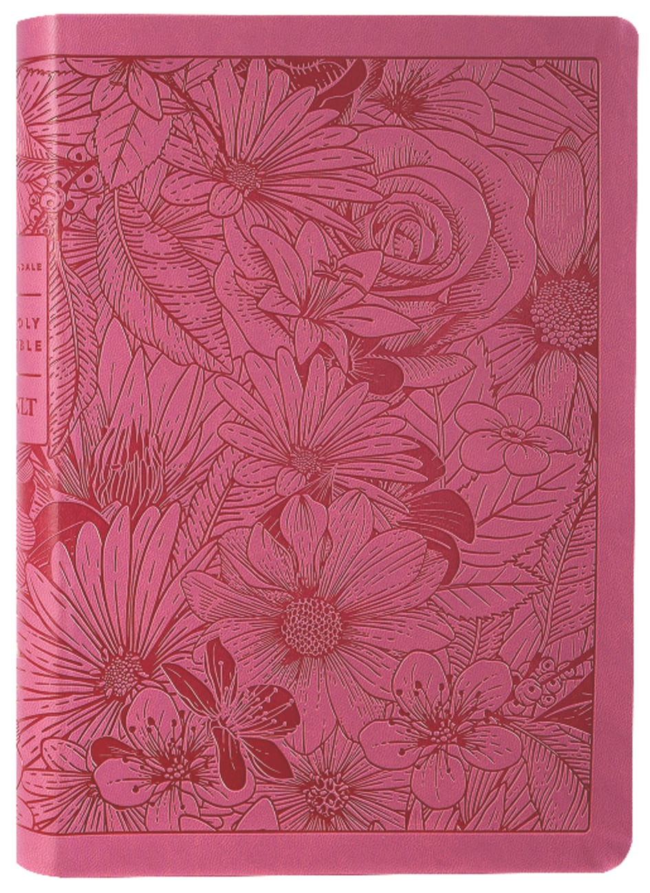 B NLT LARGE PRINT PREMIUM VALUE THINLINE BIBLE FILAMENT ENABLED EDITION GARDEN PINK