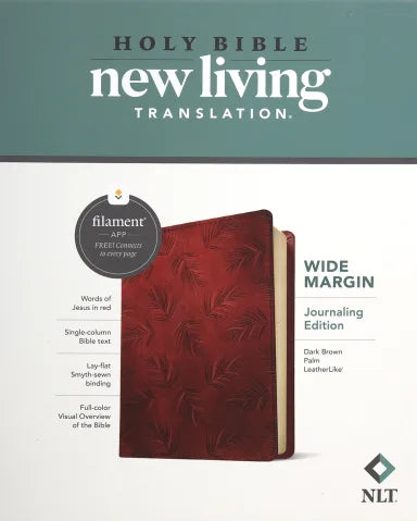 NLT WIDE MARGIN BIBLE FILAMENT ENABLED EDITION DARK BROWN PALM (RED LETTER EDITION)