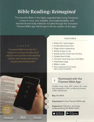 B NLT WIDE MARGIN BIBLE FILAMENT ENABLED EDITION OCEAN BLUE FLORAL INDEXED (RED LETTER EDITION)