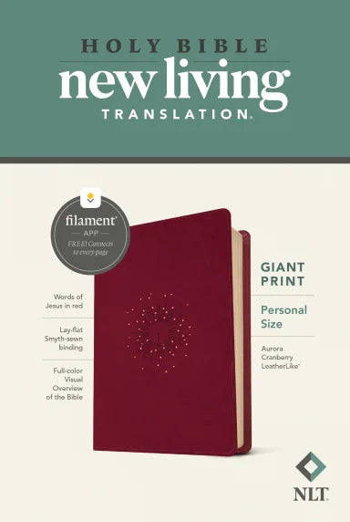 B NLT PERSONAL SIZE GIANT PRINT BIBLE FILAMENT ENABLED EDITION AURORA CRANBERRY (RED LETTER EDITION)