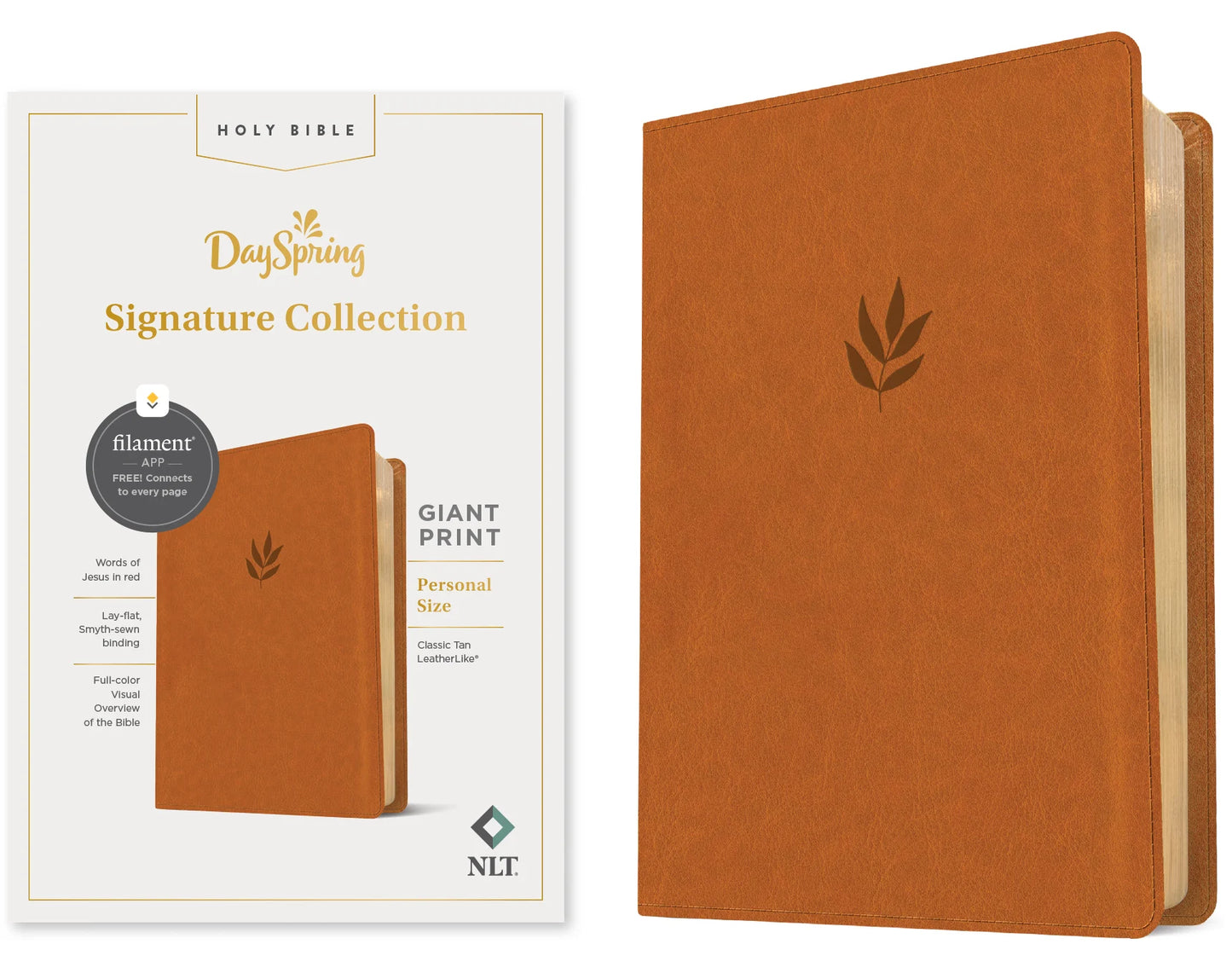 NLT PERSONAL SIZE GIANT PRINT BIBLE FILAMENT ENABLED EDITION CLASSIC TAN DAYSPRING SIGNATURE COLLECTION (RED LETTER EDITION) (DAYSPRING SIGNATURE COLLECTION)