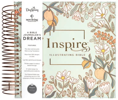 NLT INSPIRE ILLUSTRATING BIBLE FILAMENT-ENABLED EDITION MINT FLORAL GARDE