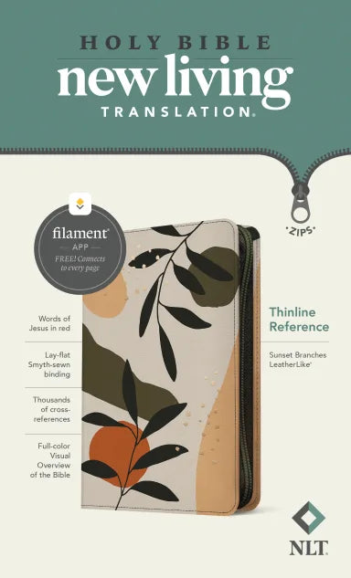 B NLT THINLINE REFERENCE ZIPPER BIBLE FILAMENT ENABLED EDITION SUNSET BRANCHES (RED LETTER EDITION)
