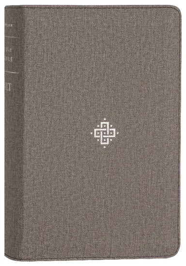 NLT COMPACT GIANT PRINT ZIPPER BIBLE FILAMENT-ENABLED EDITION WOVEN CROSS GRAY (RED LETTER EDITION)