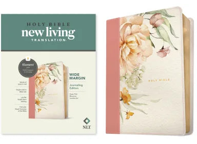 NLT WIDE MARGIN BIBLE FILAMENT-ENABLED EDITION DUSTY PINK BLOSSOMS