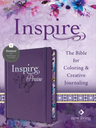 NLT INSPIRE PRAISE BIBLE PURPLE FILAMENT ENABLED: THE BIBLE FOR COLORING & CREATIVE JOURNALING